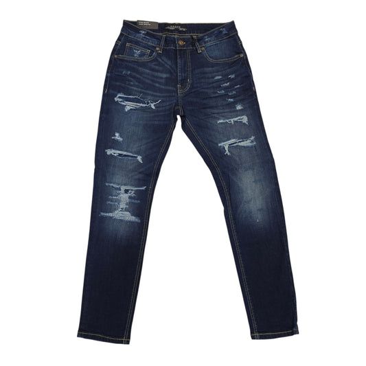KROME MEN'S SKINNY JEANS WINE BLUE KR3029