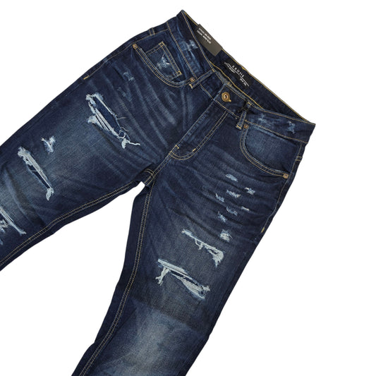 KROME MEN'S SKINNY JEANS WINE BLUE KR3029