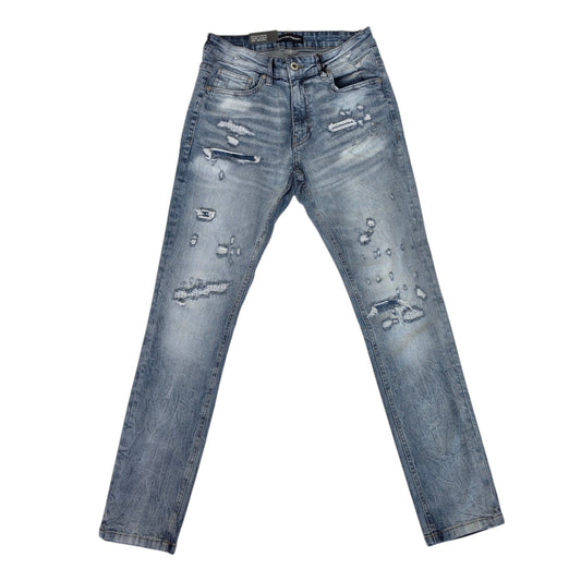 THREAD THEORY MEN'S SLIM FIT JEANS TT-50129 ICE BLUE