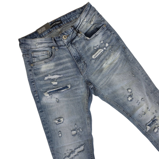 THREAD THEORY MEN'S SLIM FIT JEANS TT-50129 ICE BLUE