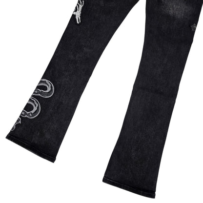 MAX KROME MEN'S FLARE FIT PATCH WORK EMBROIDERY KR-3042