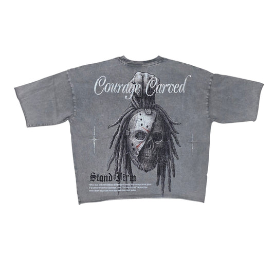 ROKU MEN'S FALLEN ANGEL ENZYME CROPPED T-SHIRT