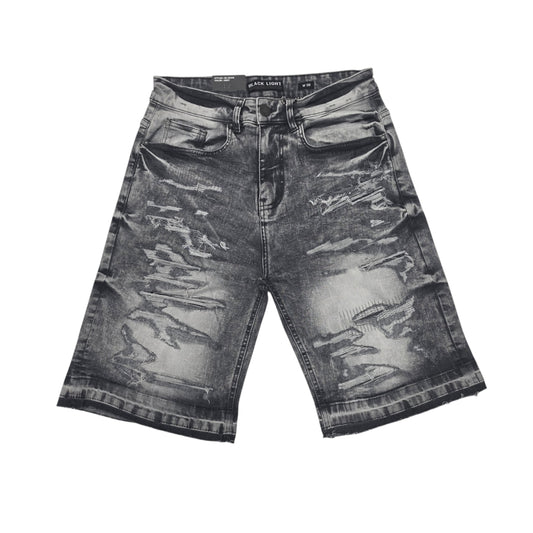 BLACK LIGHT MEN'S DENIM SHORT DISTRESS 26548 GREY (RUNS BIG)
