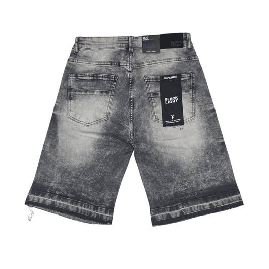 BLACK LIGHT MEN'S DENIM SHORT DISTRESS 26548 GREY (RUNS BIG)