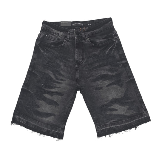 BLACK LIGHT MEN'S DENIM SHORT DISTRESS 26548 BLACK (RUNS BIG)