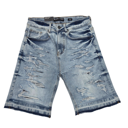 BLACK LIGHT MEN'S DENIM SHORT DISTRESS 26548 BLUE (RUNS BIG)