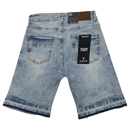 BLACK LIGHT MEN'S DENIM SHORT DISTRESS 26548 BLUE (RUNS BIG)