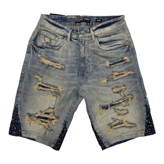 BLACK LIGHT MEN'S DENIM SHORT RHINESTONE 26537 YUKON TINT