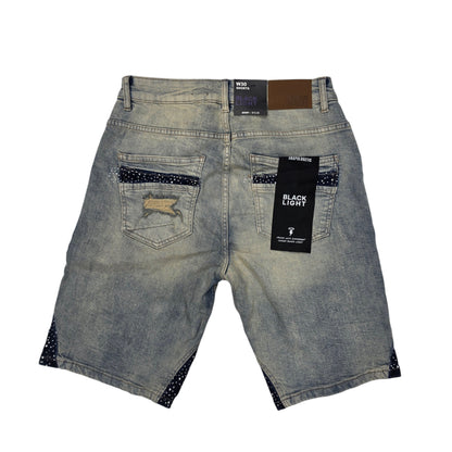 BLACK LIGHT MEN'S DENIM SHORT RHINESTONE 26537 YUKON TINT