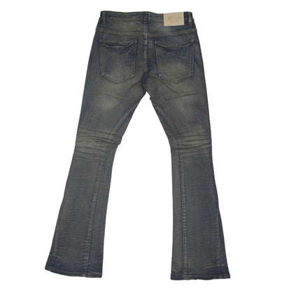 ROAR MEN'S RIP & REPAIR STACKED JEANS DARK VINTAGE 43435