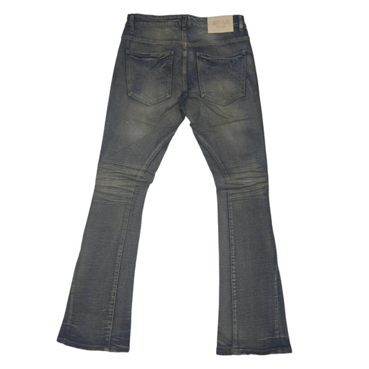 ROAR MEN'S RIP & REPAIR STACKED JEANS DARK VINTAGE 43435