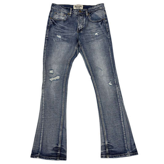 ROAR MEN'S RIP & REPAIR STACKED JEANS MD SAND BLUE 43435