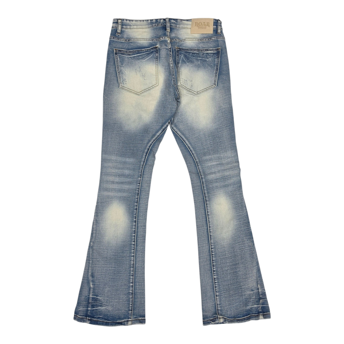 ROAR MEN'S RIP & REPAIR STACKED JEANS LT SAND BLUE 43435