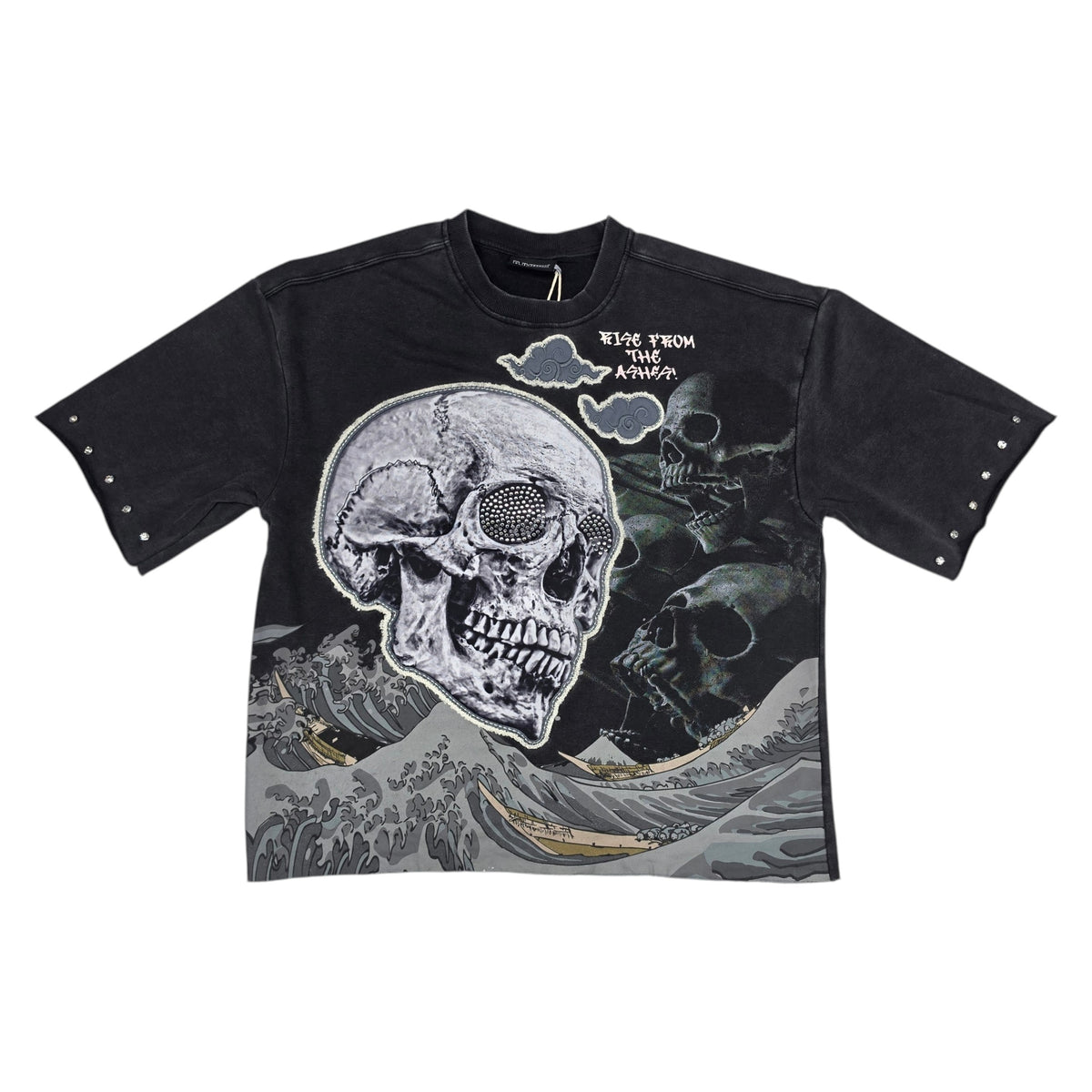 PJ MARK MEN'S RISE FROM THE ASHES BOXY T-SHIRT T2587 BLACK
