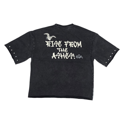PJ MARK MEN'S RISE FROM THE ASHES BOXY T-SHIRT T2587 BLACK