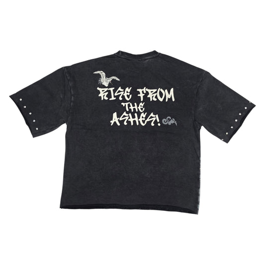 PJ MARK MEN'S RISE FROM THE ASHES BOXY T-SHIRT T2587 BLACK
