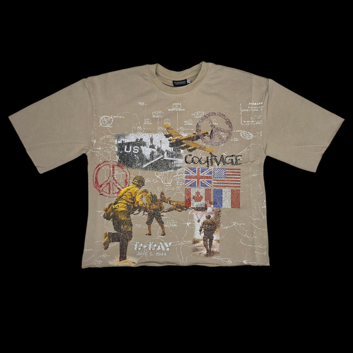 PJ MARK MEN'S COURAGE CROPPED T-SHIRT T25148