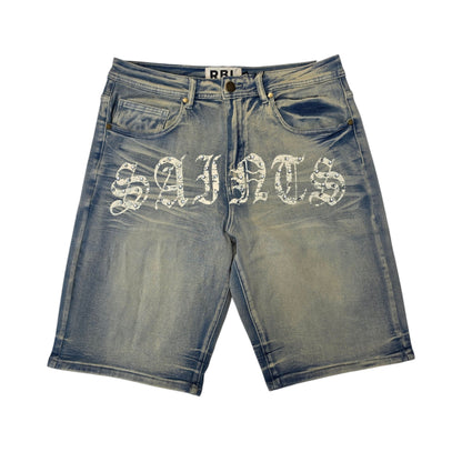 REBEL MEN'S DENIM SAINT SHORTS 53964