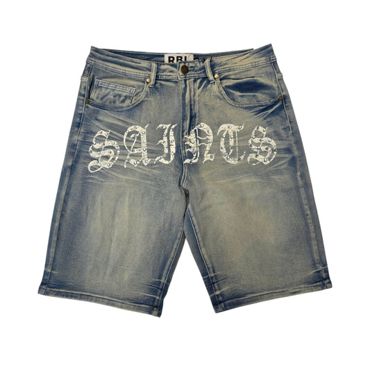 REBEL MEN'S DENIM SAINT SHORTS 53964