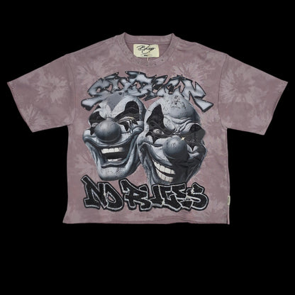 BKYS MEN'S SINNER CLUB CROPPED T-SHIRT T1548 LAVENDER