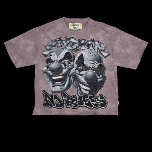 BKYS MEN'S SINNER CLUB CROPPED T-SHIRT T1548 LAVENDER