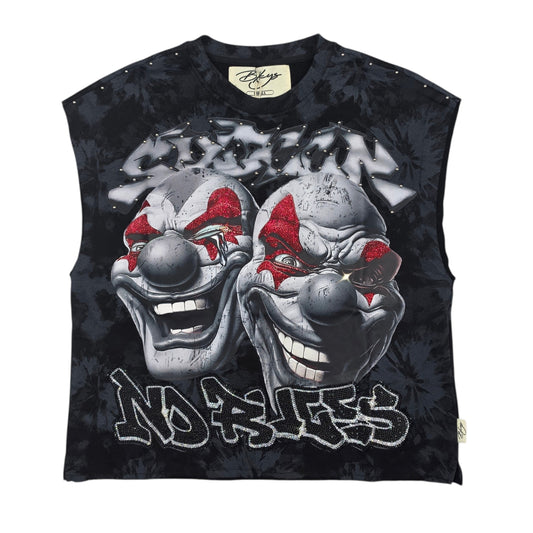 BKYS MEN'S SINNER CLUB MUSCLE SLEEVELESS T-SHIRT MT1548 BLACK