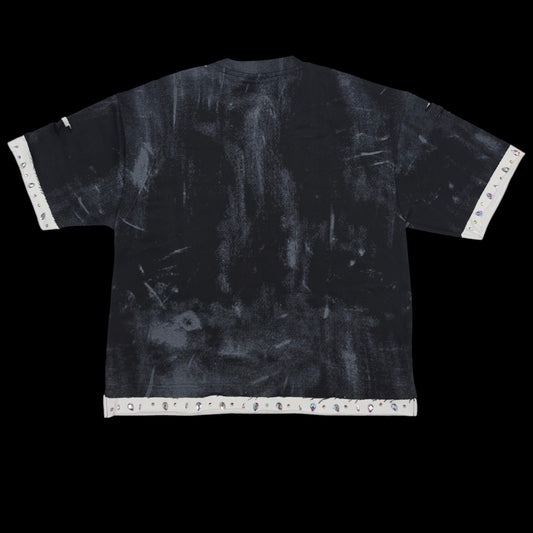 BKYS MEN'S STRAIGHT CROPPED T-SHIRT BLACK T1486