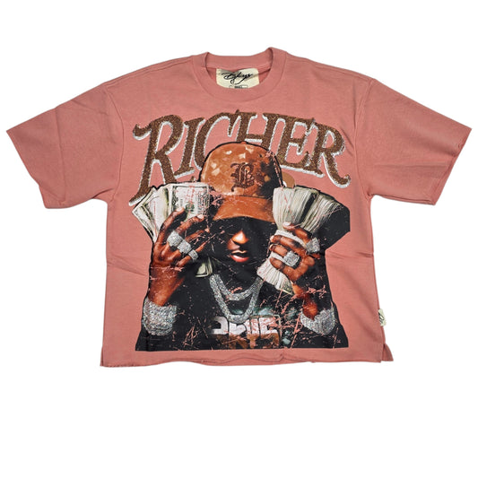 BKYS MEN'S RICHER CROPPED T-SHIRT PINK T1516