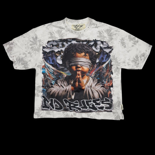 BKYS MEN'S SINNER NO RULES CLUB CROPPED T-SHIRT T1558 WHITE
