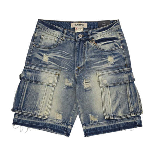 PJ MARK MEN'S DENIM CARGO SHORTS INDIGO DS2530
