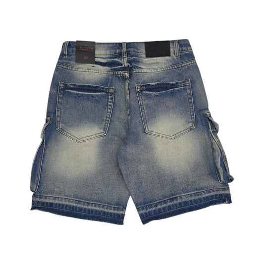 PJ MARK MEN'S DENIM CARGO SHORTS INDIGO DS2530