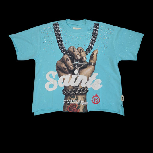 VOYAGE STUDIO MEN'S SAINTS NECKLACE T-SHIRT MINT