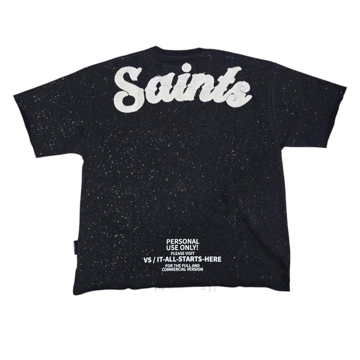 VOYAGE STUDIO MEN'S SAINTS NECKLACE T-SHIRT BLACK