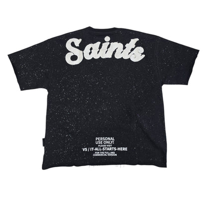 VOYAGE STUDIO MEN'S SAINTS NECKLACE T-SHIRT BLACK