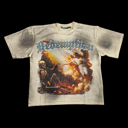 REBEL MINDS MEN'S REDEMPTION CROPPED T-SHIRT