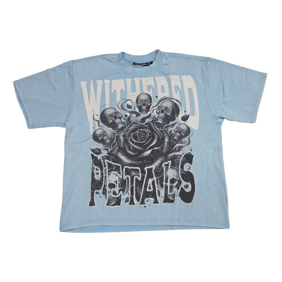 REBEL MINDS MEN'S WITHERED PETALS CROPPED T-SHIRT