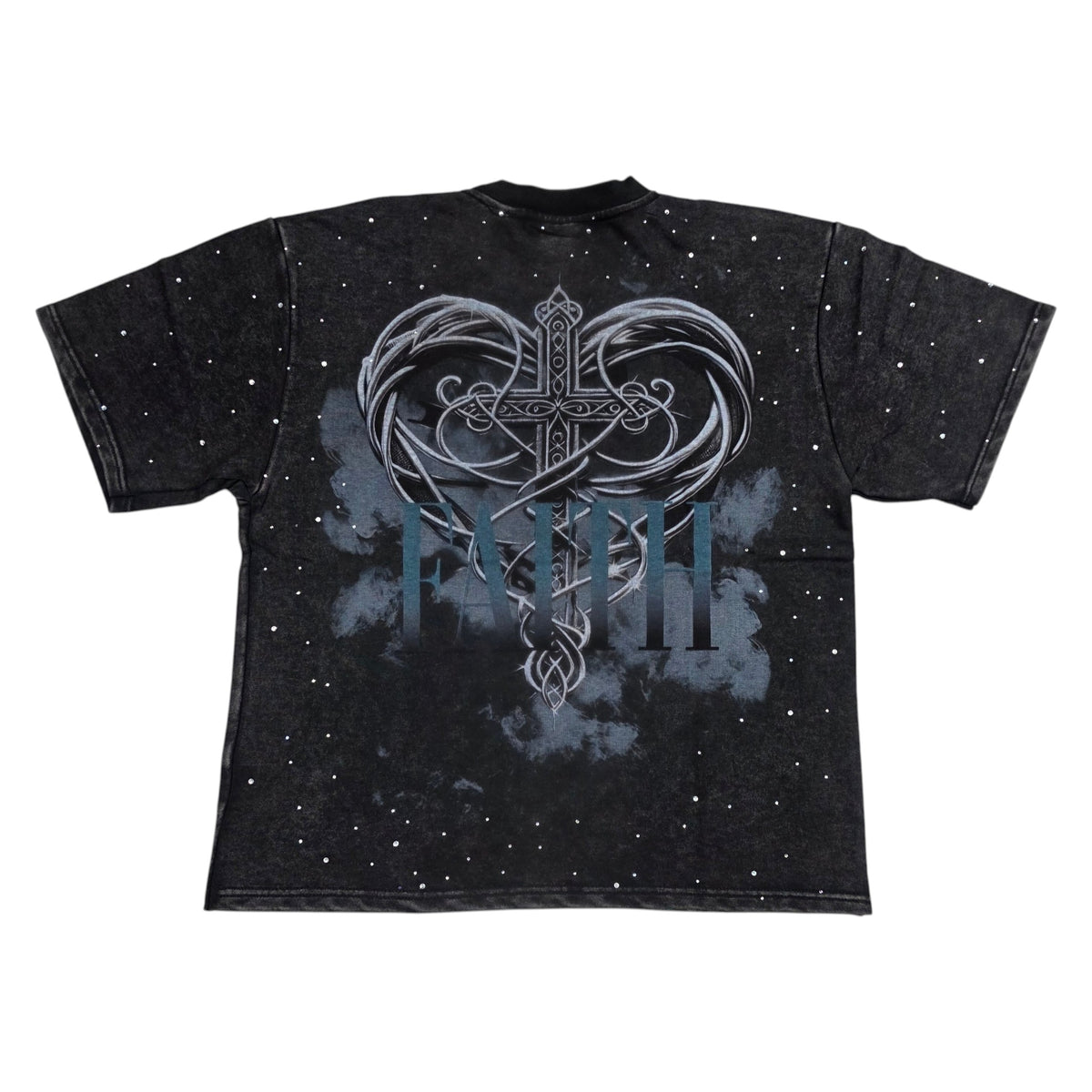 REBEL MINDS MEN'S FAITH MEDUSA CROPPED T-SHIRT