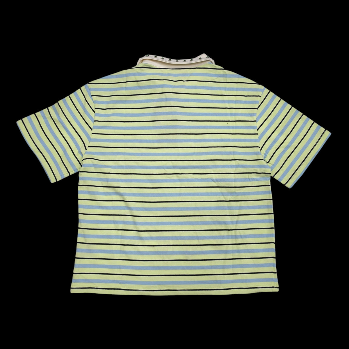 MAJESTIK MEN'S RHINESTONE STRIPED POLO SHIRT GREEN