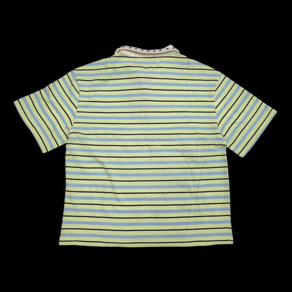 MAJESTIK MEN'S RHINESTONE STRIPED POLO SHIRT GREEN