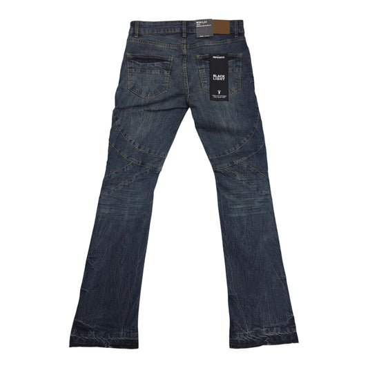 BLACK LIGHT MEN’S DISTRESSED MOTO STACKED JEANS 70147 VINTAGE BLUE