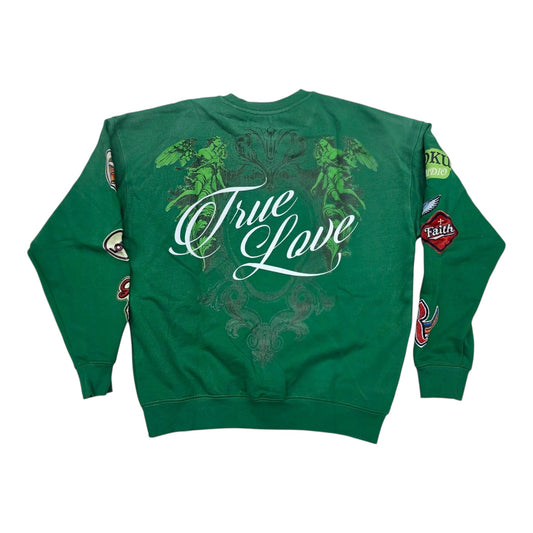 ROKU MEN'S DEVOTION FADED CREWNECK KELLY GREEN