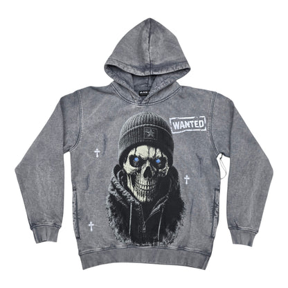 BLACK LIGHT MEN’S WANTED SKULL 550 GSM FRENCH TERRY HOODIE 26825