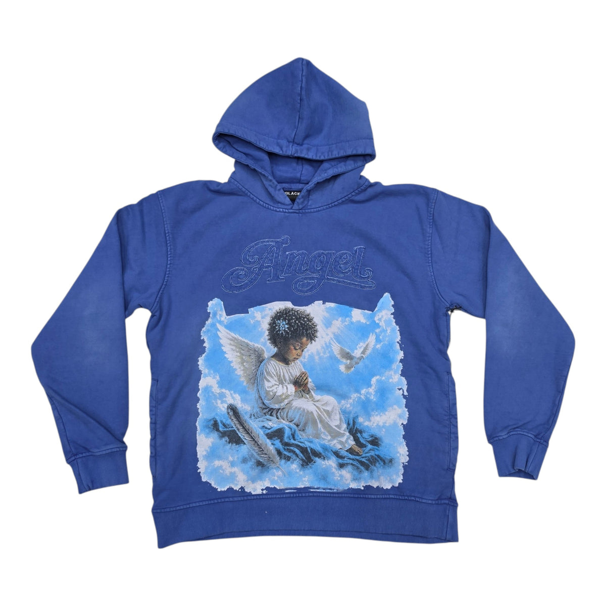 BLACK LIGHT MEN’S ANGEL HEAVEN 550 GSM FRENCH TERRY HOODIE BLUE 26824