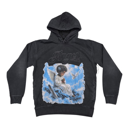 BLACK LIGHT MEN’S ANGEL HEAVEN 550 GSM FRENCH TERRY HOODIE BLACK 26824