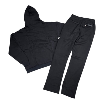 HUDSON MEN'S PREMIUM ZIP-UP SWEATSUIT SET BLACK