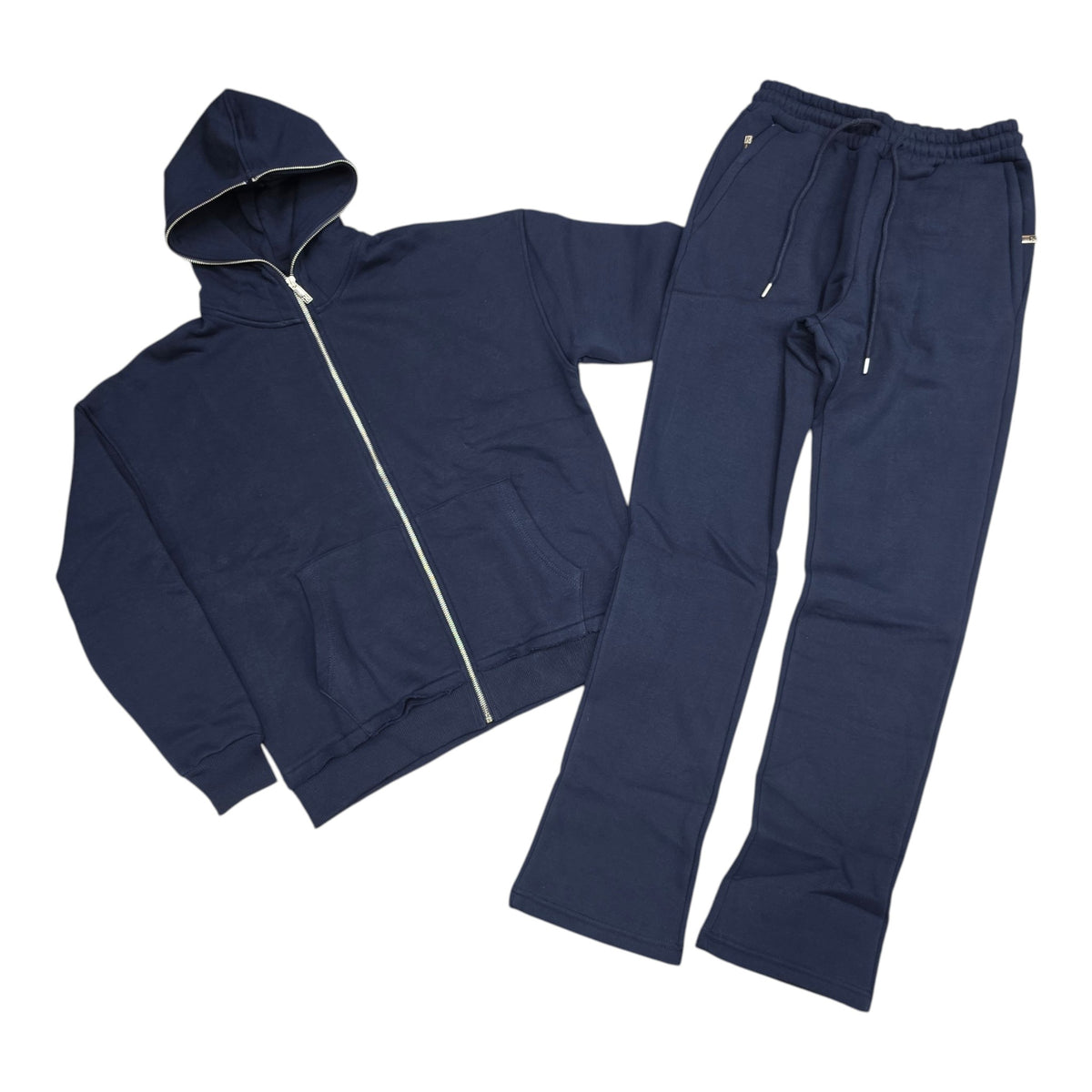 HUDSON MEN'S PREMIUM ZIP-UP SWEATSUIT SET NAVY
