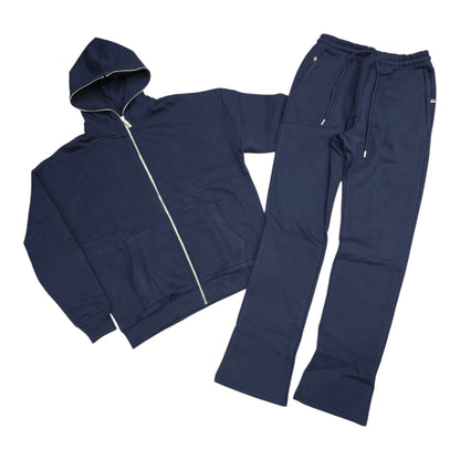 HUDSON MEN'S PREMIUM ZIP-UP SWEATSUIT SET NAVY