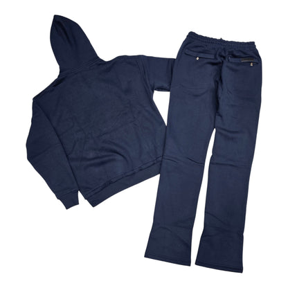 HUDSON MEN'S PREMIUM ZIP-UP SWEATSUIT SET NAVY