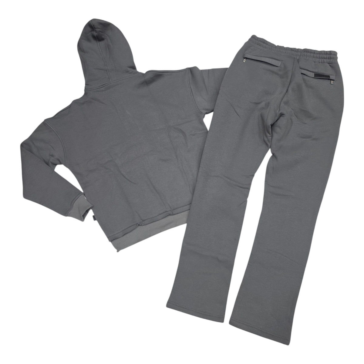 HUDSON MEN'S PREMIUM ZIP-UP SWEATSUIT SET GREY