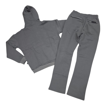 HUDSON MEN'S PREMIUM ZIP-UP SWEATSUIT SET GREY